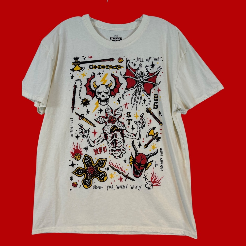 Stranger Things Hellfire Club Weapons Wisely TShirt Tattoo Flash Art •L• Hawkins